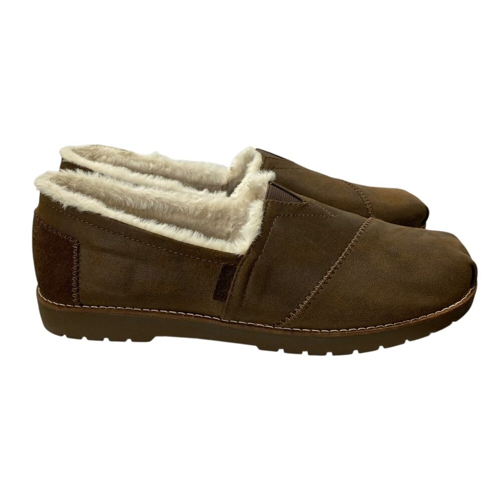 Skechers Bobs Chill Lugs Urban Spell Slip On Faux Suede Loafers Womens 10 Brown